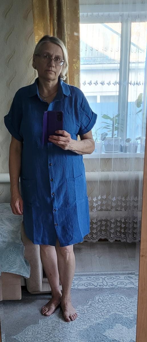 Customer photo review of Robe Chemise Fluide à Boutons