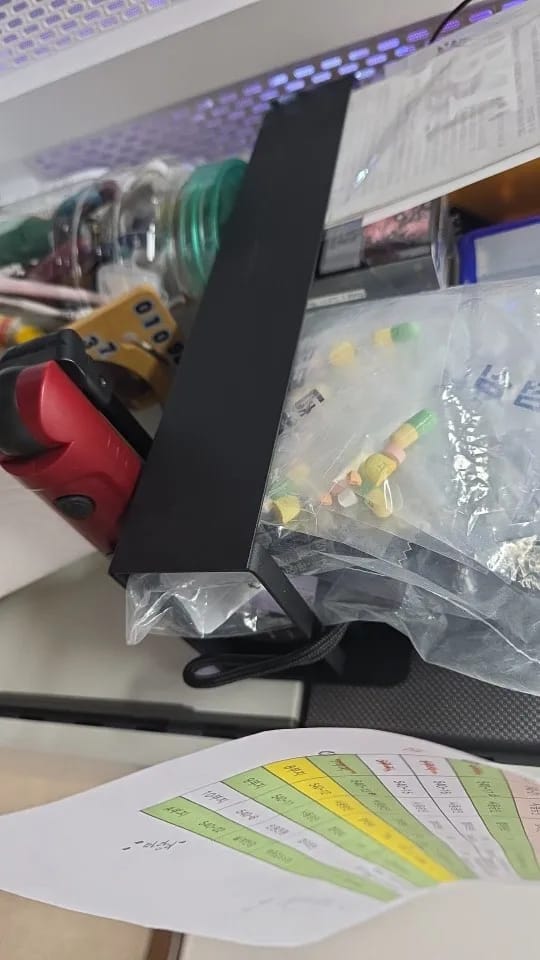 Customer photo review of Monitor Stand Riser with Storage Shelf