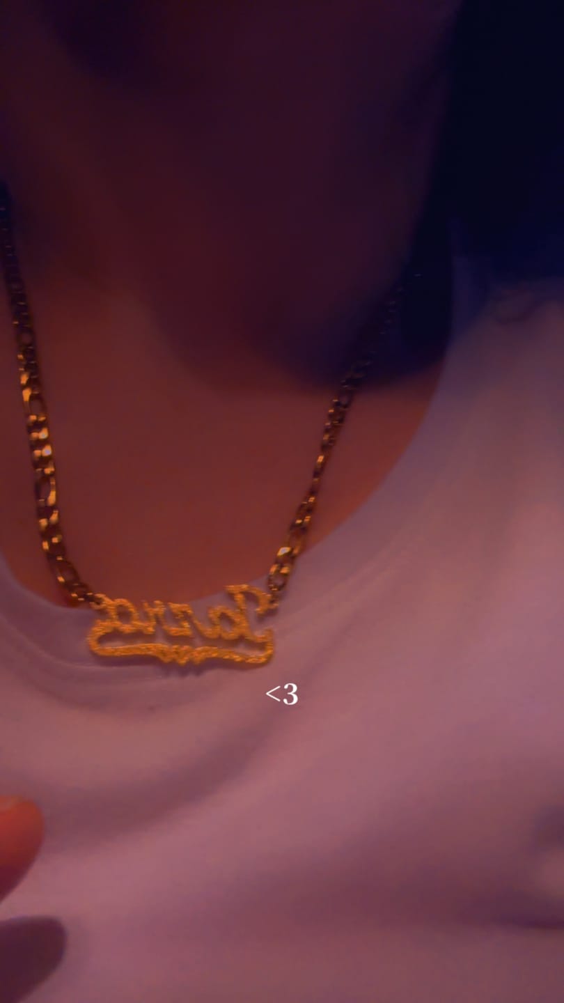 Customer photo review of Diamond Cut Heart Name Necklace