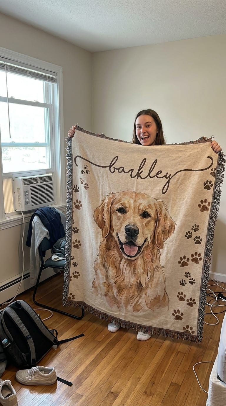 Customer photo review of The Eternal Hug Blanket