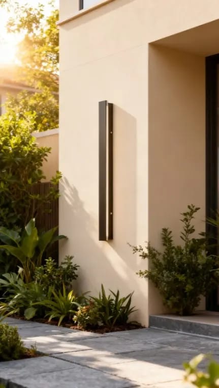 Customer photo review of Raymo Outdoor Wall Light With Linear LED Strip, Black IP65