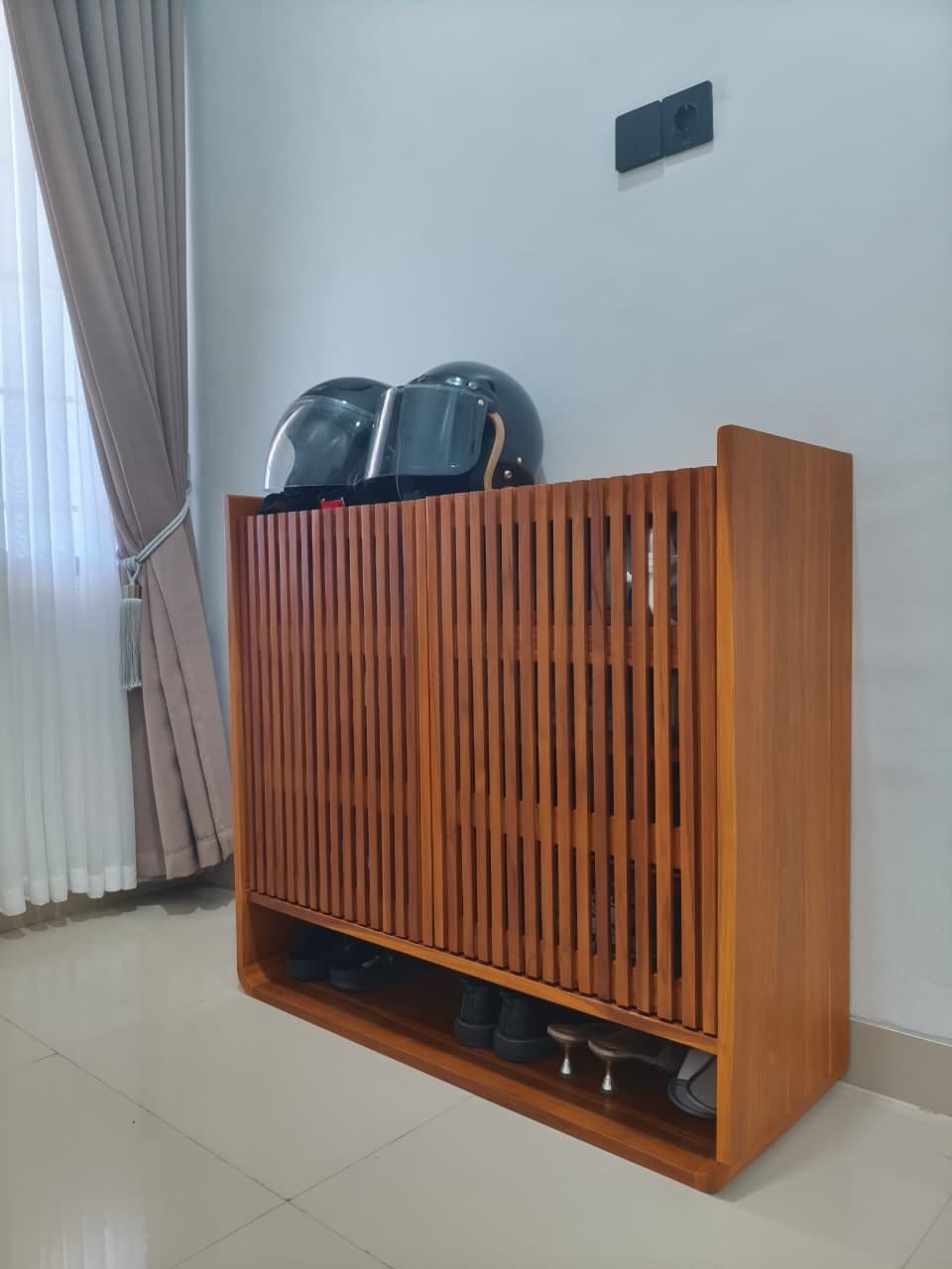 Customer photo review of Custom-Made | Medium Size Teak Shoe Cabinet