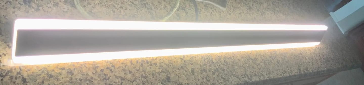 Customer photo review of Outdoor Linear Dimmable Metal Wall Light With Acrylic Diffuser