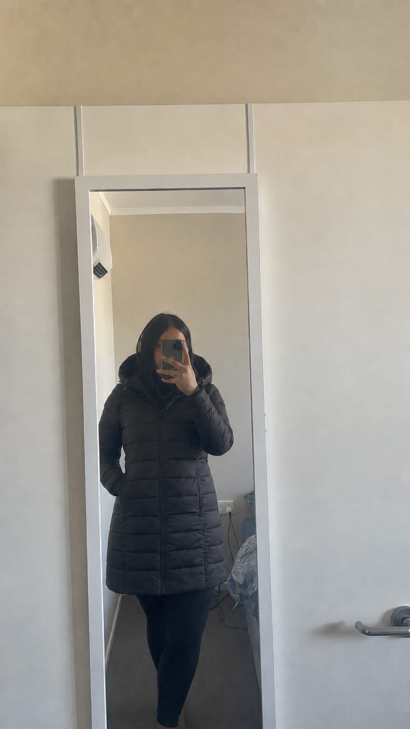 Customer photo review of Warm Women's Down Jacket with Hood - Olivia
