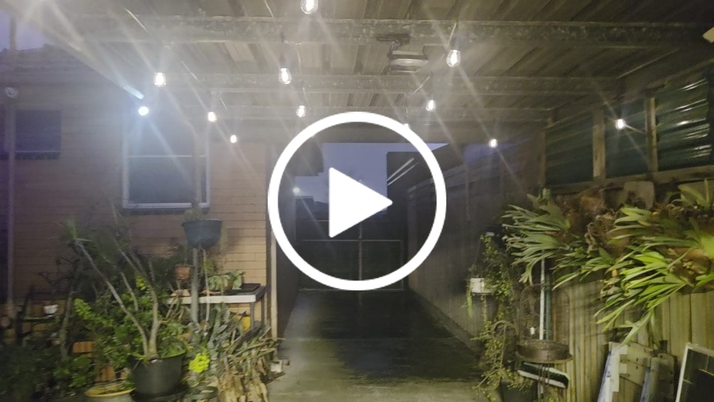 Customer video review of GardenBrite™ S14 Solar Festoon Light Pack (2025 Edition)
