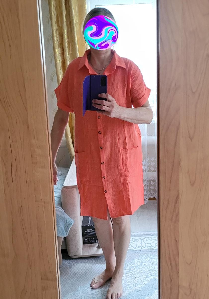 Customer photo review of Robe Chemise Fluide à Boutons