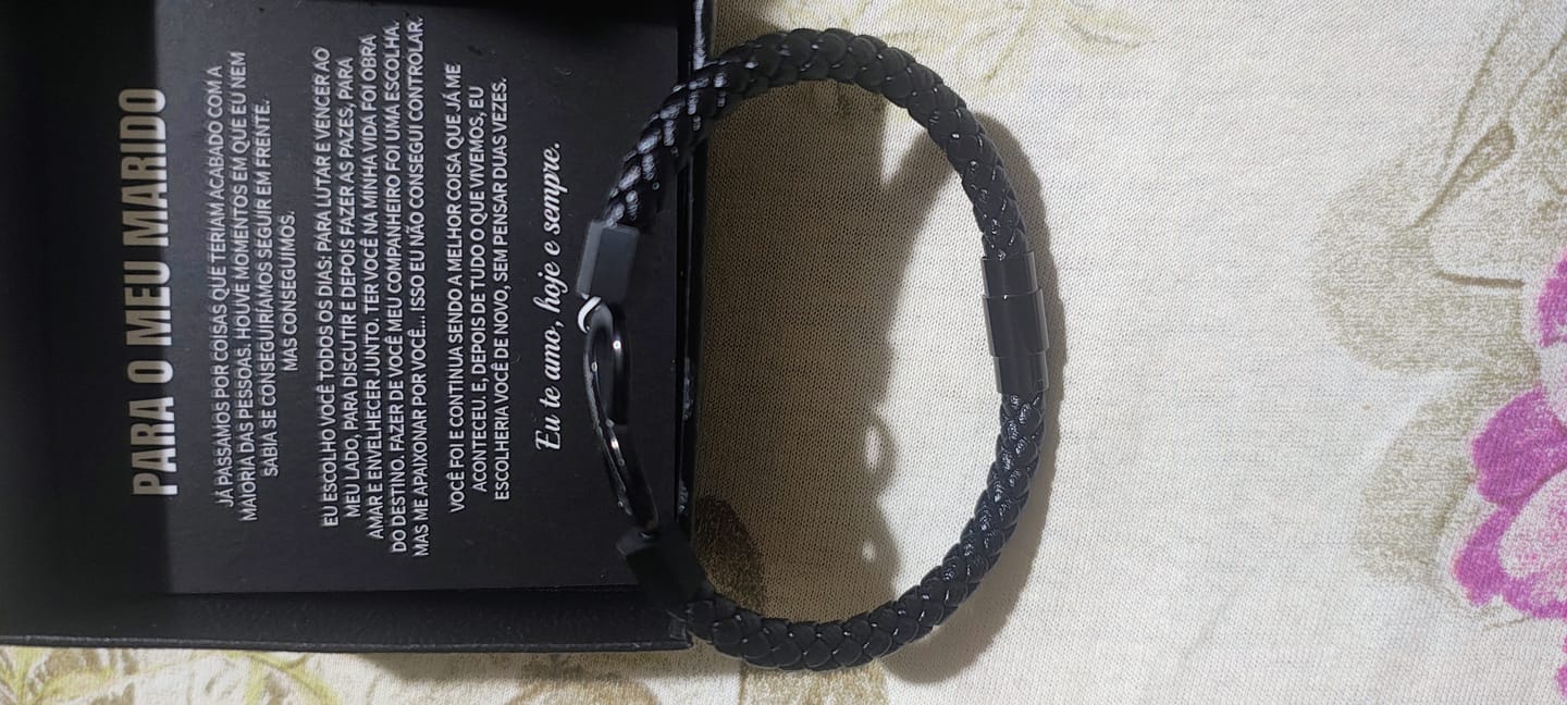 Customer photo review of Pulseira Personalizada "Para o Meu Marido"