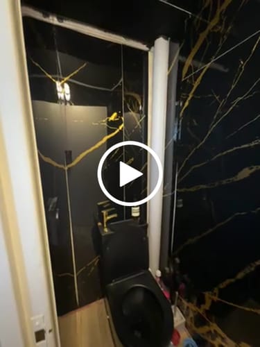 Customer video review of Panneau PVC Marbre Portoro Royal – Noir Veiné Or 260x120