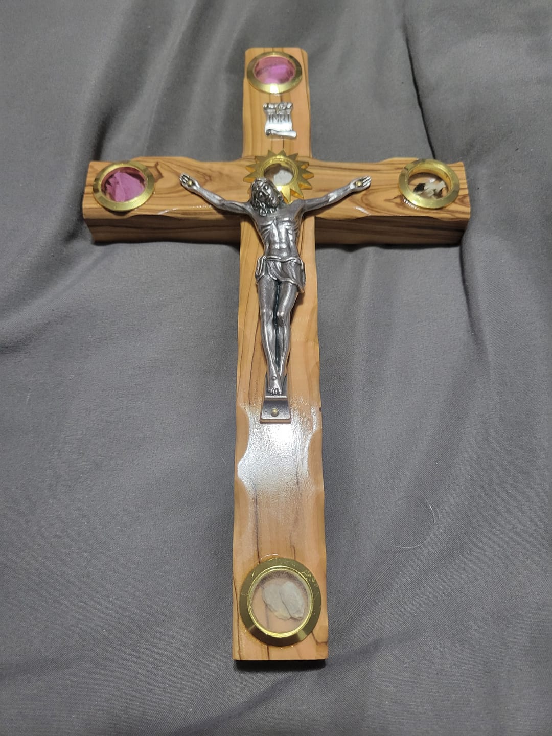 Customer photo review of Olive Wood Plain Crucifix (With Star of Bethlehem) - Holy Land Crucifixes