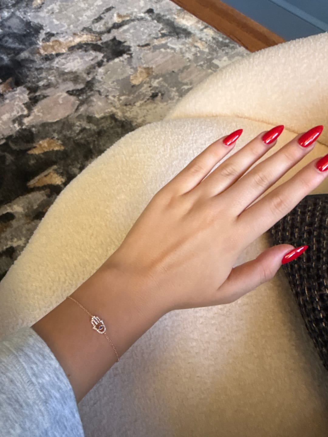 Customer photo review of 14K Yellow Gold Hamsa Diamond Bracelet