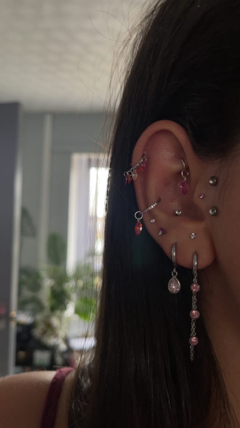 Customer photo review of Cartilage Hoop (18g)