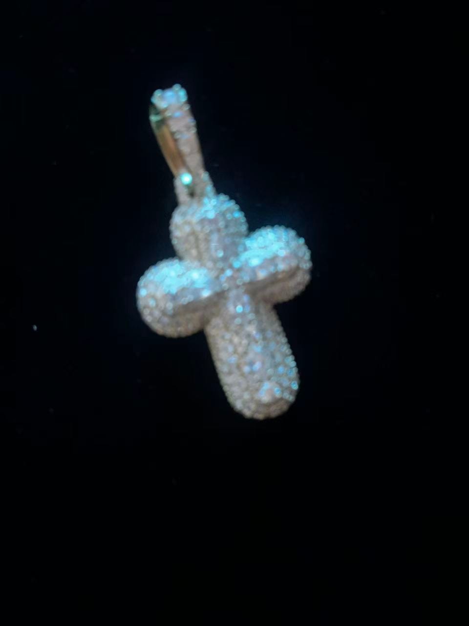Customer photo review of Marquise Stone Iced Out VVS Moissanite Cross Pendant