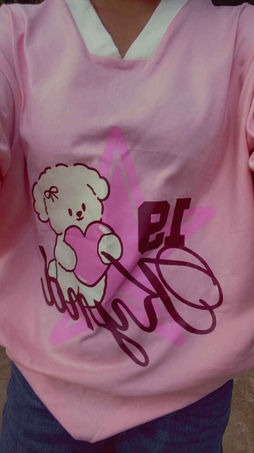 Customer photo review of Wishing Star Oversized Tee Peach