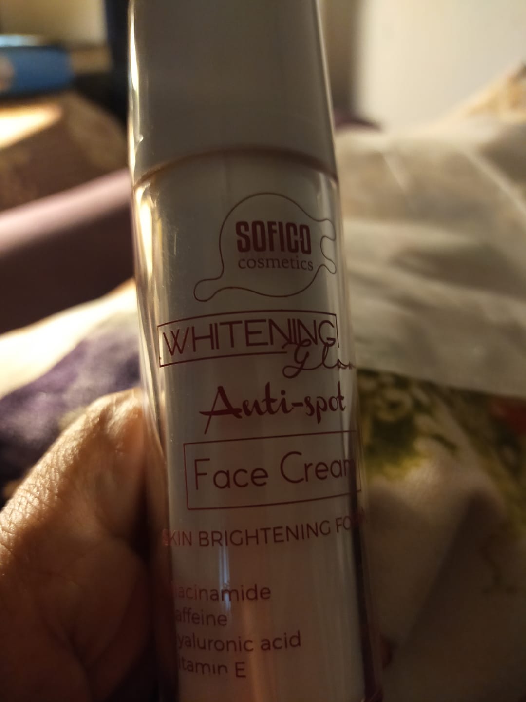 Customer photo review of Whitening Glow Anti-spot face cream with niacinamide and alpha-arbutin 30ml