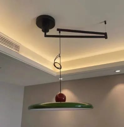 Customer photo review of Pendant Light, Mid-Century Swing Arm Disc, Acrylic, LED, Lola