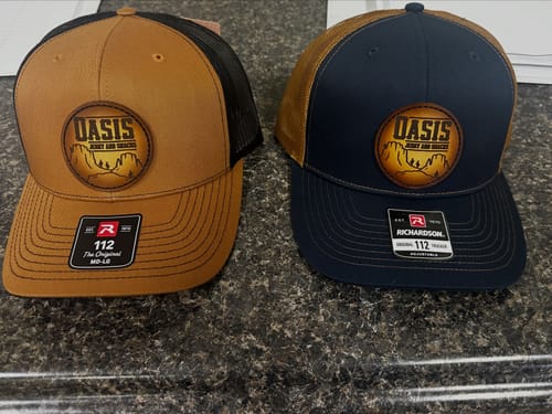Customer photo review of Premium Custom Leather Patch Hats (Wholesale)
