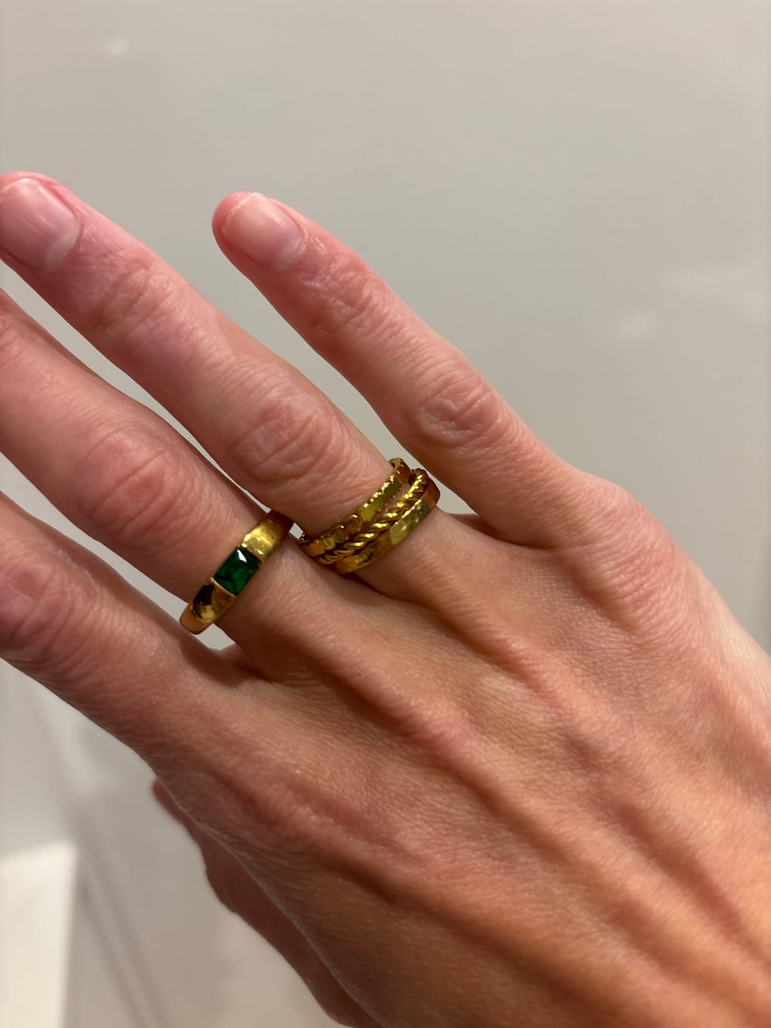 Customer photo review of Hella Gold Stacked Ring