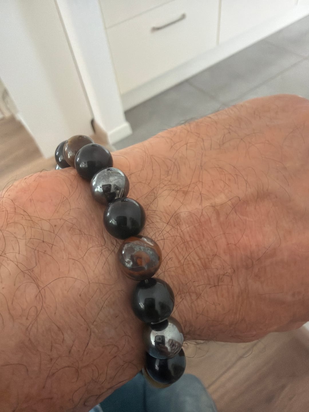 Customer photo review of DREIFACHER SCHÜTZER Tigerauge - Hämatit - Schwarzer Obsidian