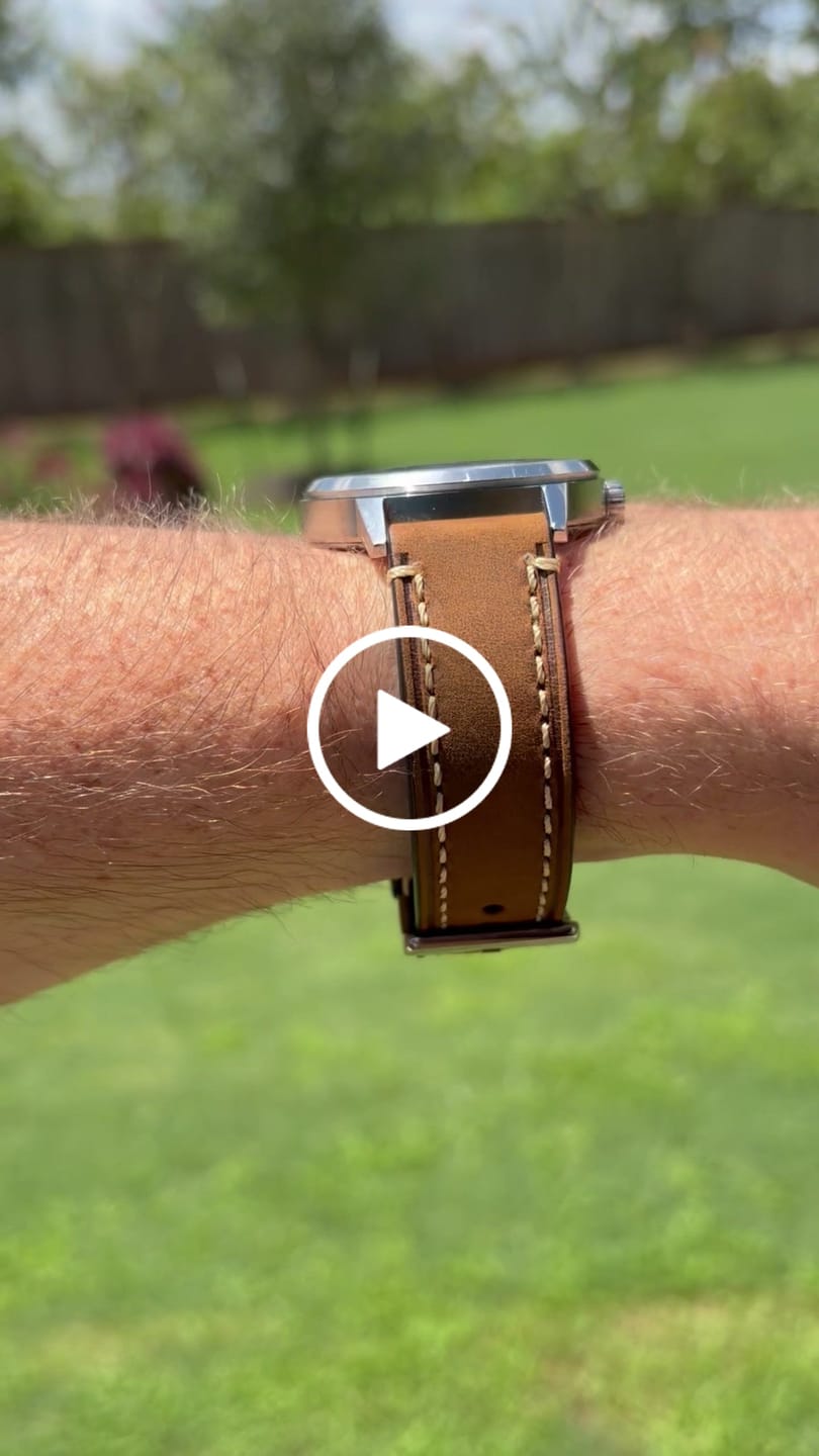 Customer video review of Leather - Border Stitch Saddle Brown