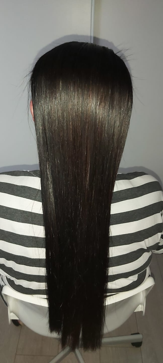 Customer photo review of Lissage Brésilien au Café Vert + Shampoing Clarifiant