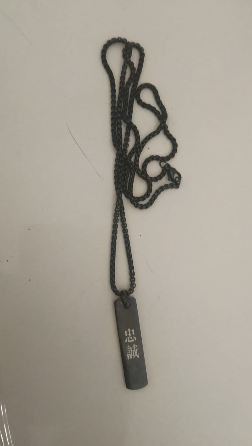 Customer photo review of Collier Japonais Gravé Homme