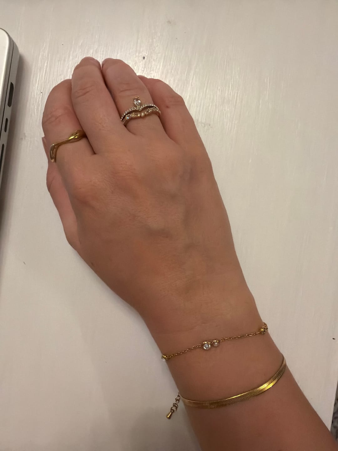 Customer photo review of 18K Gold Lilly Crystal Ring