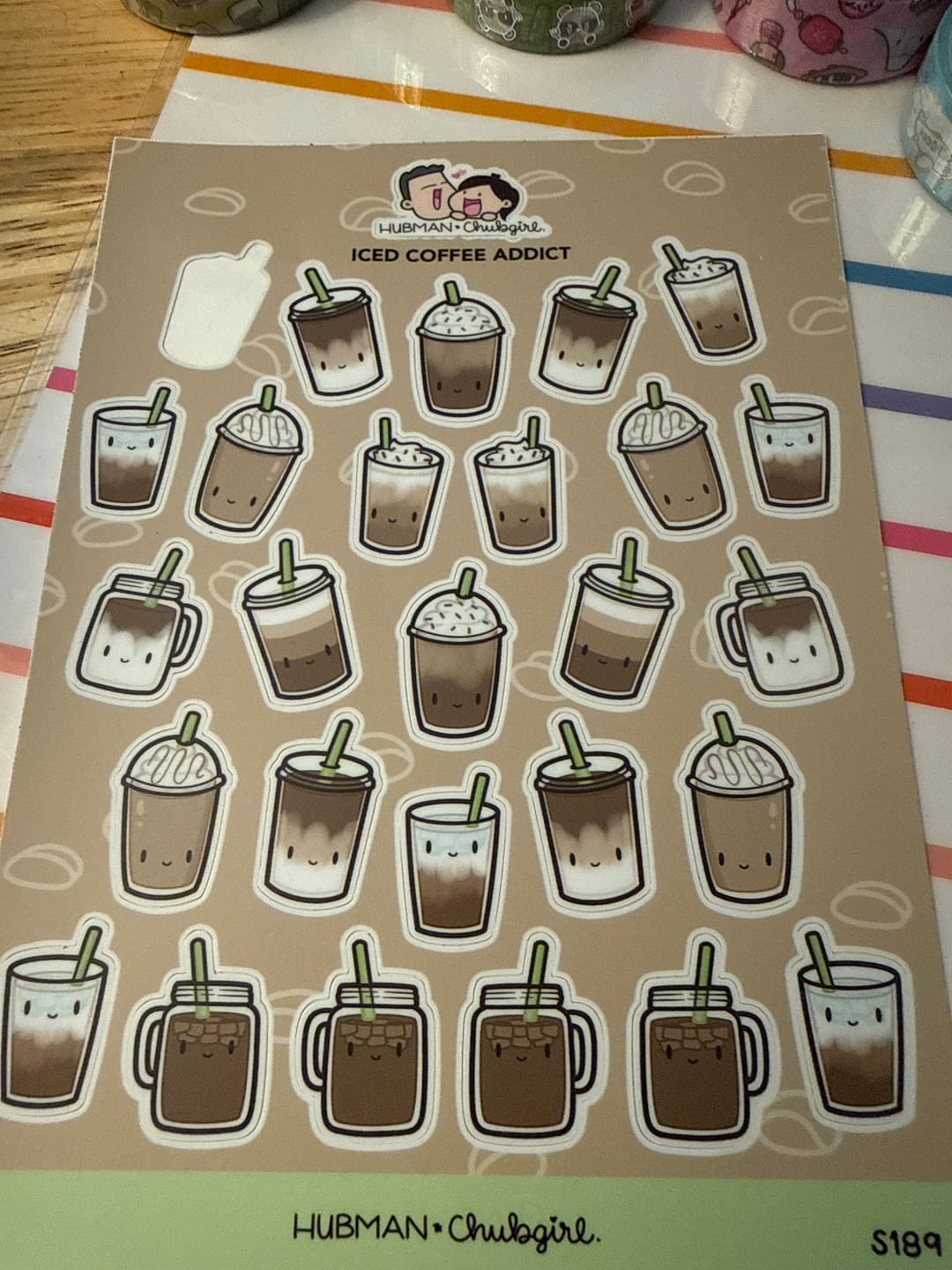 Customer photo review of Iced Coffee Addict Sticker Sheet