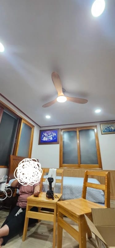 Customer photo review of Solid Wood Blade Ceiling Fan Light With Integrated LED and DC Motor