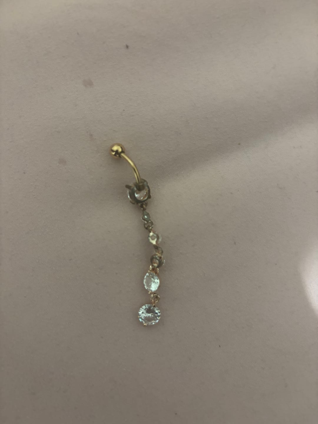 Customer photo review of Elsie Bling Stone Overlength Belly Ring