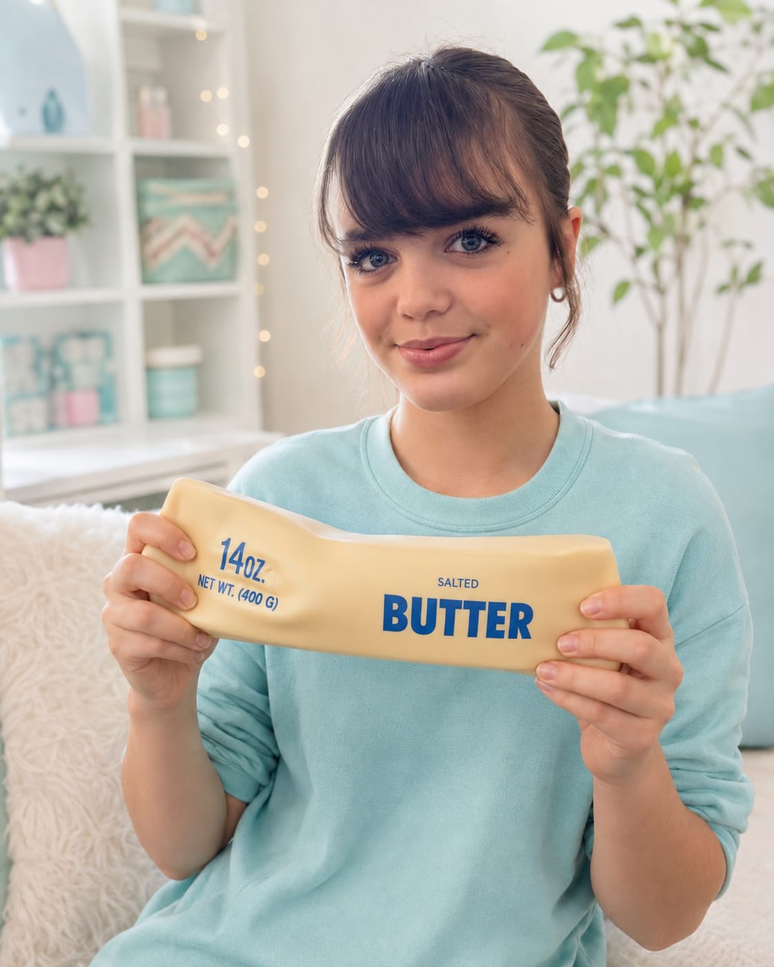 Customer photo review of Cream Filled Butter Stick Squishy Giant 22cm NEW