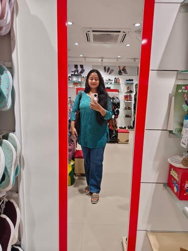Customer photo review of Gul Sea Blue Short Rayon Kurta