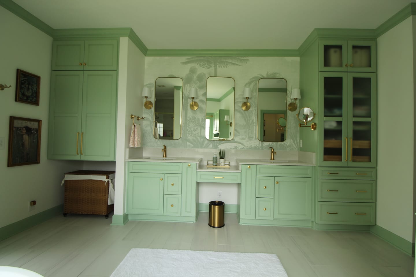 Customer photo review of Arthur Sage - Green Vintage Tropical Etching Wallpaper Mural