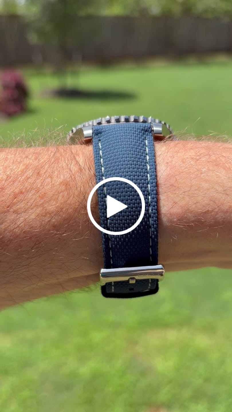 Customer video review of Sailcloth Rubber Buckle - Blue/White