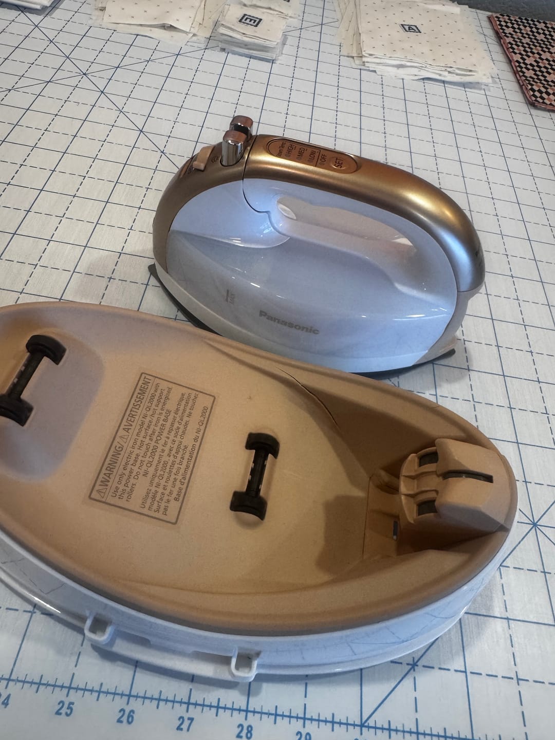 Customer photo review of Panasonic Cordless Advanced Ceramic Quilting Iron