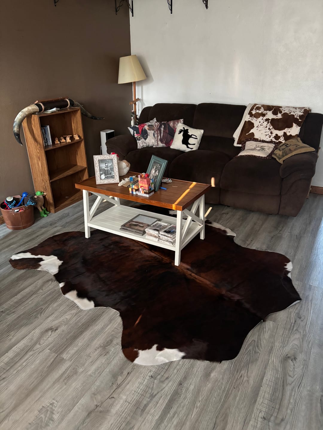 Customer photo review of SUPER SALE Brindle Natural Cowhide Rug - Large 6'9"H x 6'3"W