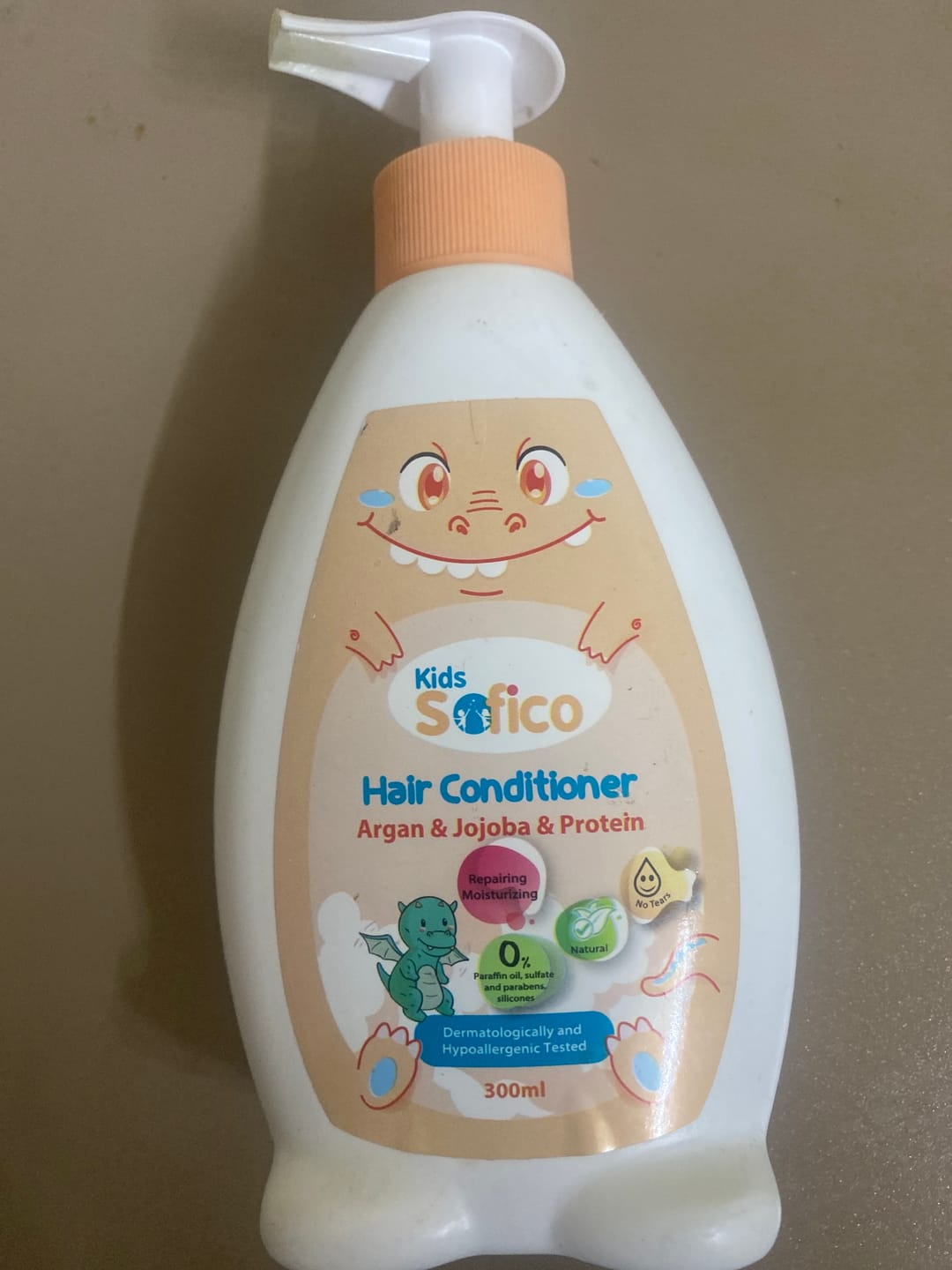 Customer photo review of Sofico Kids Hair Conditioner Argan & Jojoba & Protein 300 ml