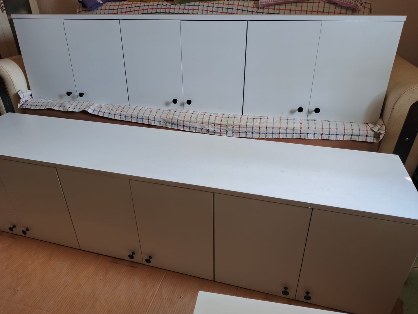 Customer photo review of Rani BA120 Gardırop Üst Modülü Çok Amaçlı Dolap Sepet Ceviz - Beyaz