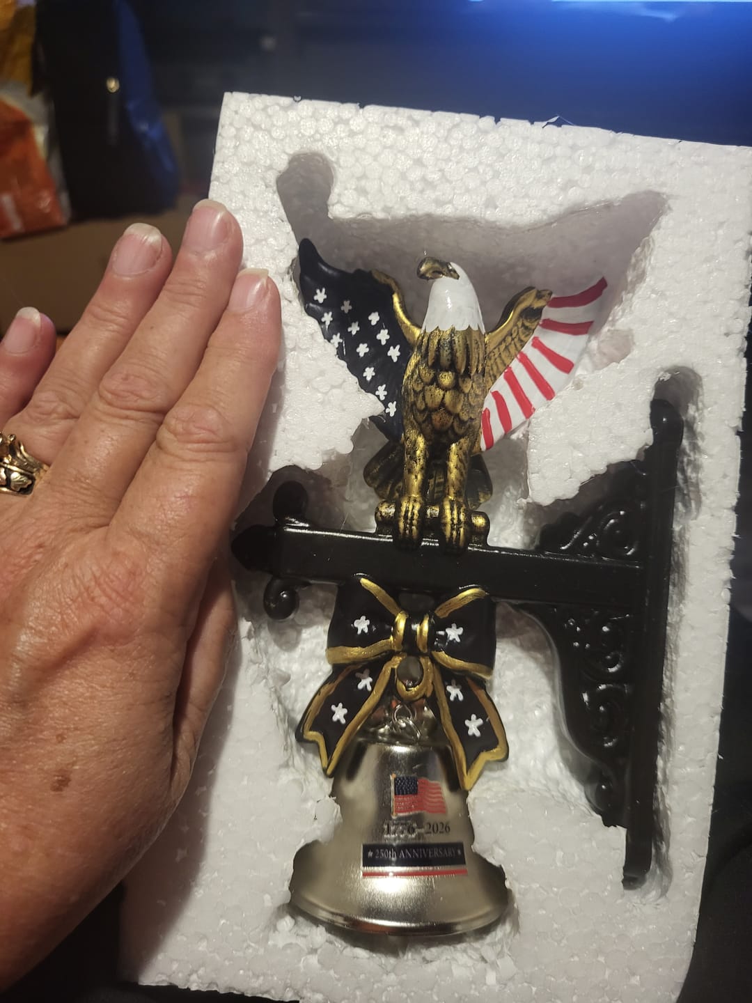 Customer photo review of 🔔 Ring in the Semiquincentennial: 1776-2026 "Spirit of Liberty" Eagle Bell