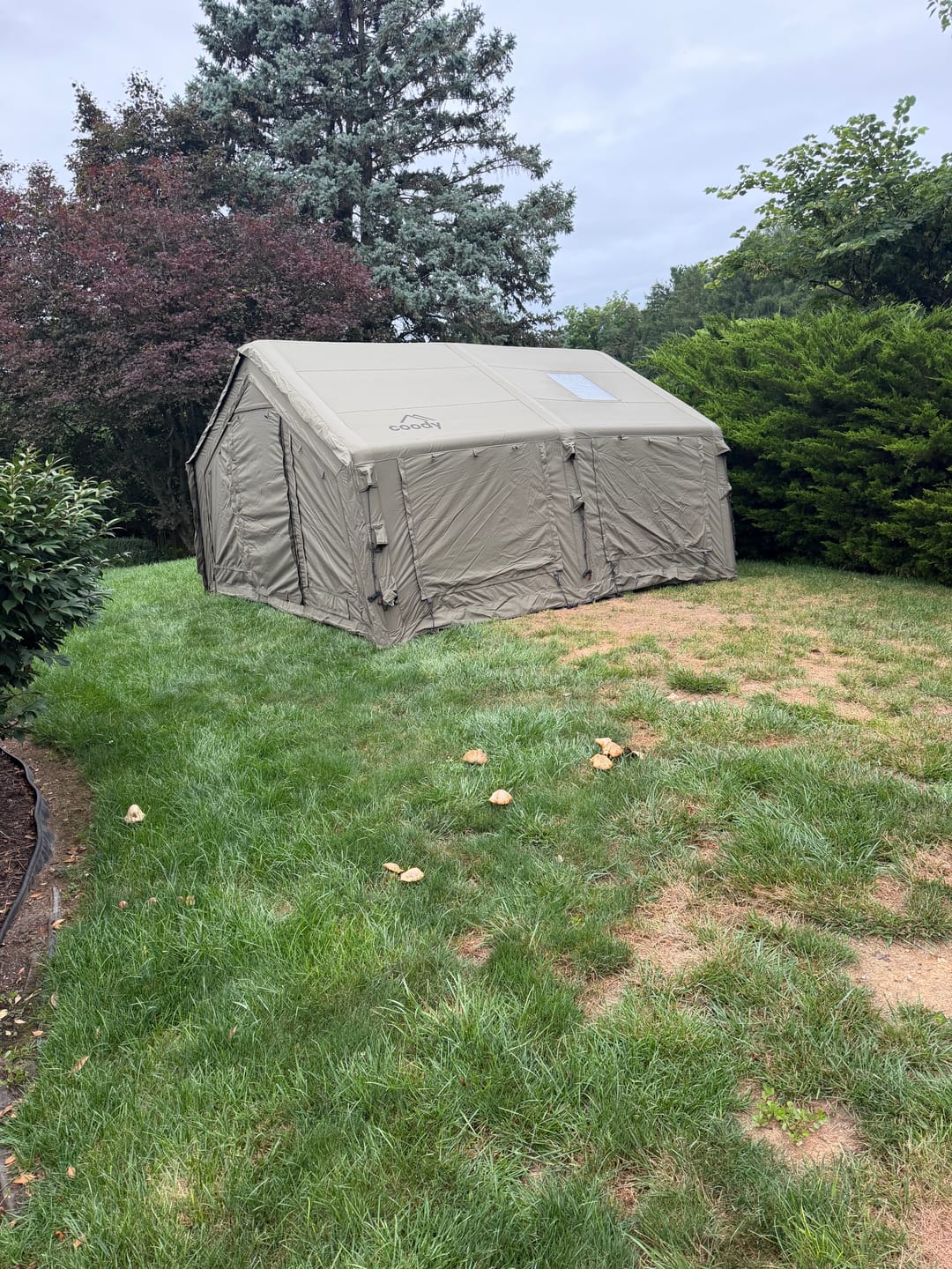 Customer photo review of Coody 13.6 (Koala-5) Forest Green Inflatable Tent for Camping (2-8 person)