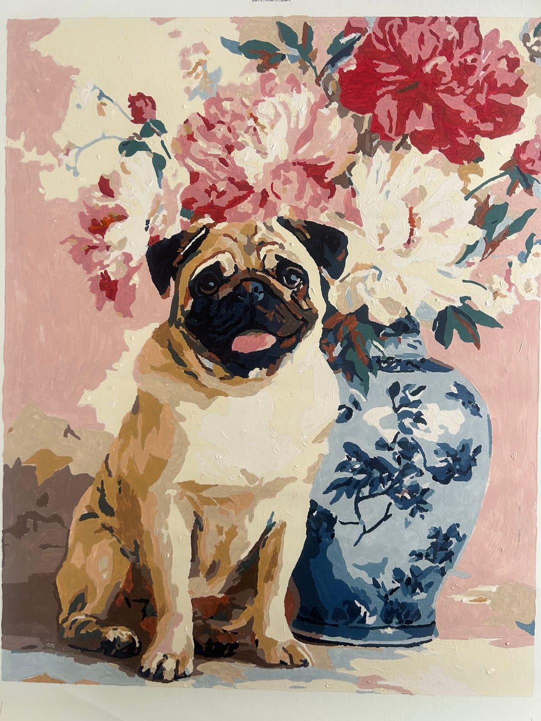 Customer photo review of Floral Pug | Paint by Number