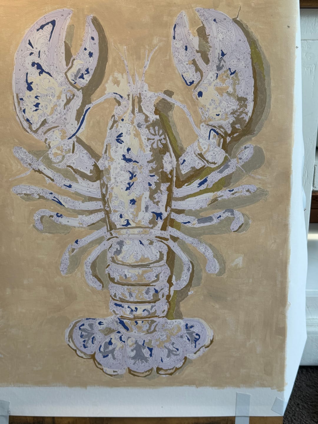 Customer photo review of Delft Lobster | Paint by Number