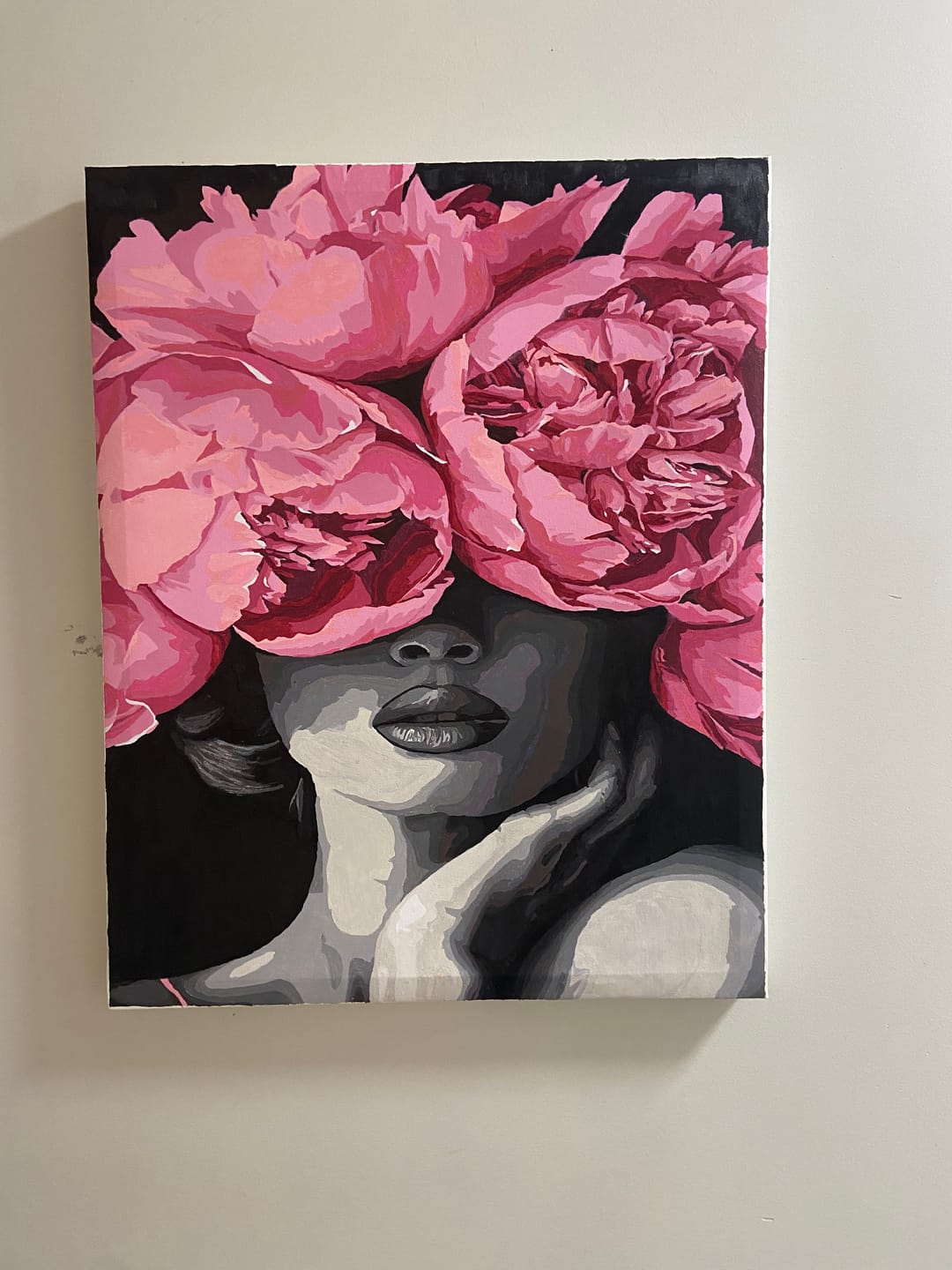 Customer photo review of Noir Woman | Paint by Numbers