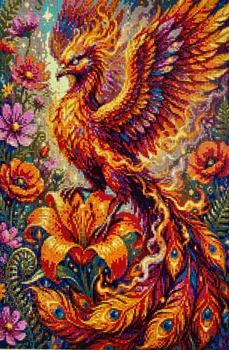 Customer photo review of Flaming Phoenix Flight (Diamond Painting)