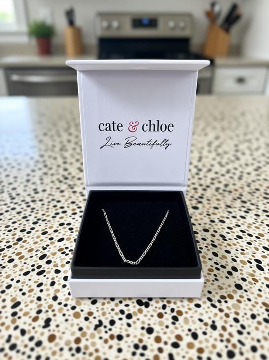 Customer photo review of Victoria 18k White Gold Plated Stacking Necklace Chain