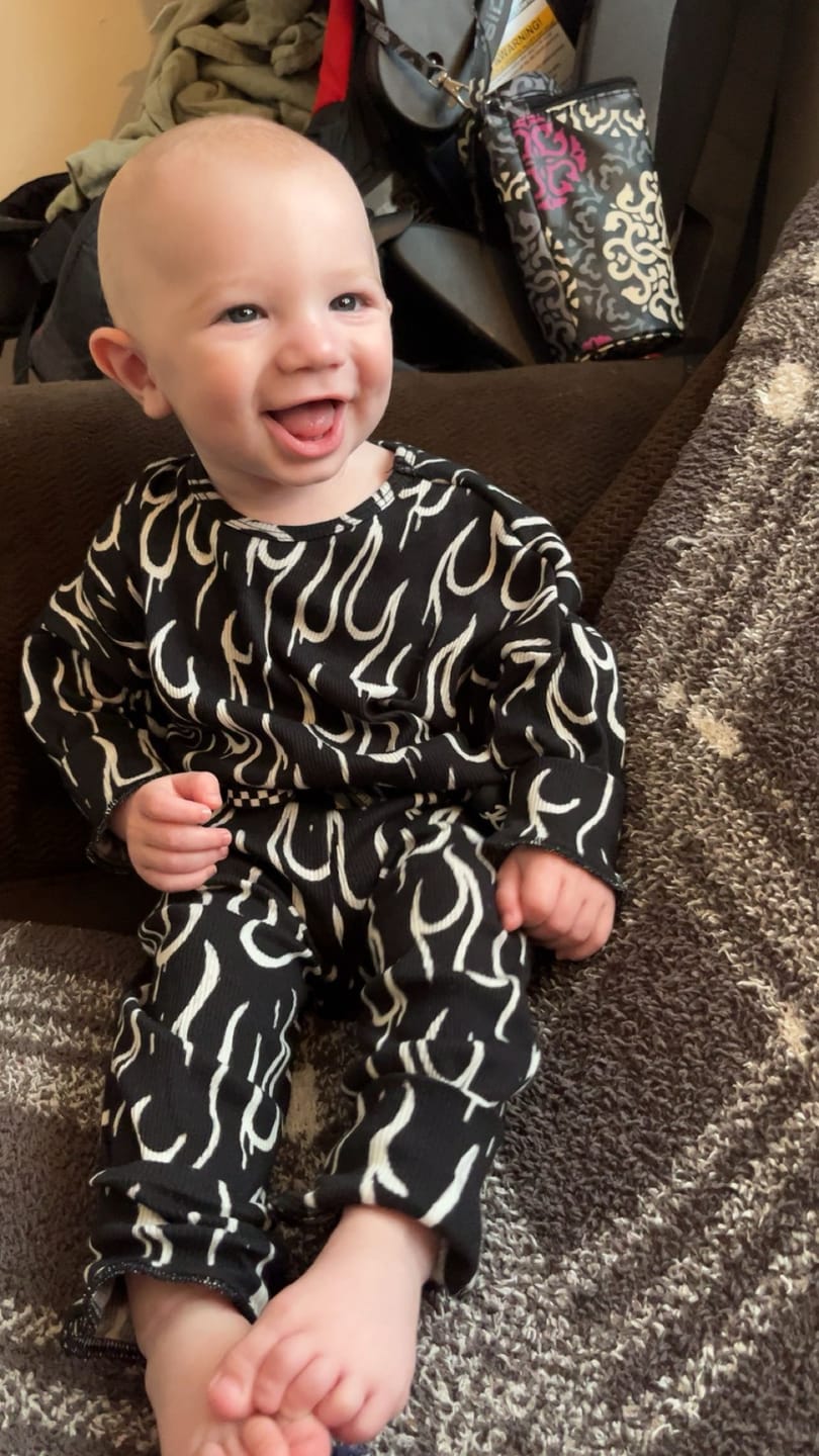 Customer photo review of Organic Ribbed Set in Fuego