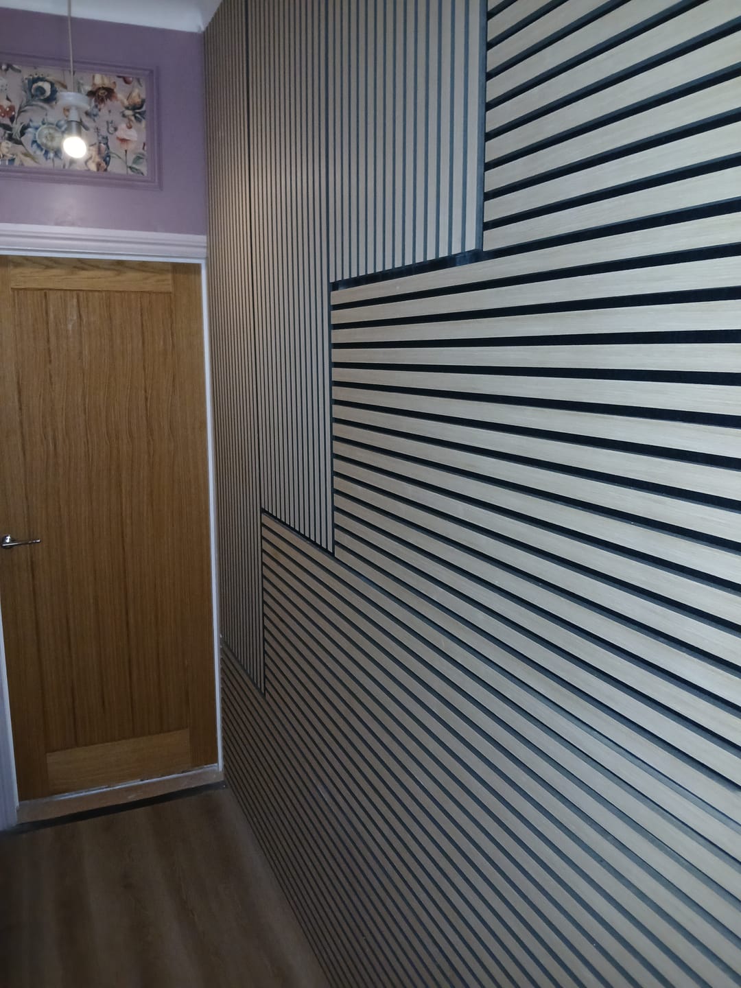 Customer photo review of Acoustic Slat Wall Panels Wooden Decorative Wall Panels Natural Oak Premium 2.4m x 0.6m