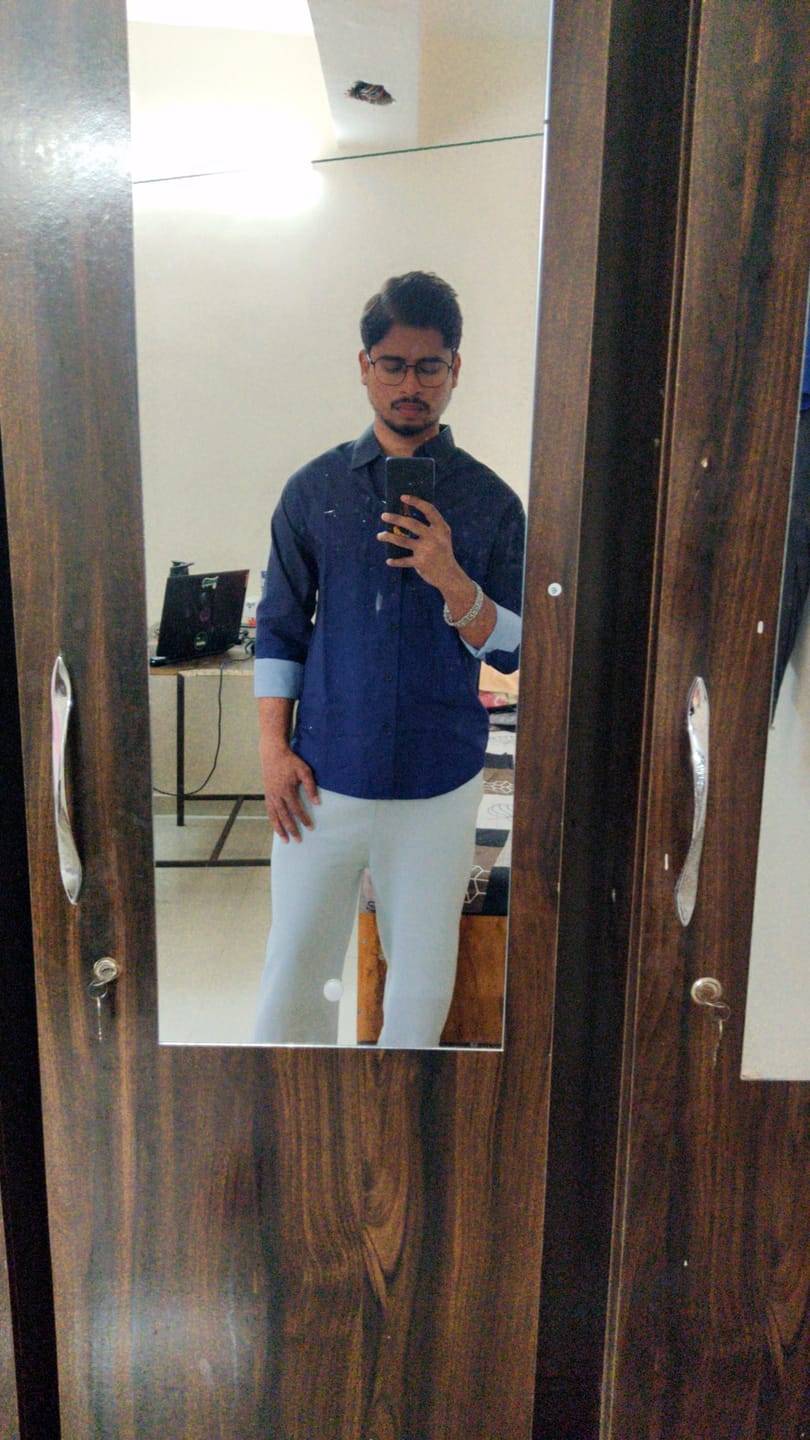 Customer photo review of Dark Navy Ombre Print Shirt 100% Cotton