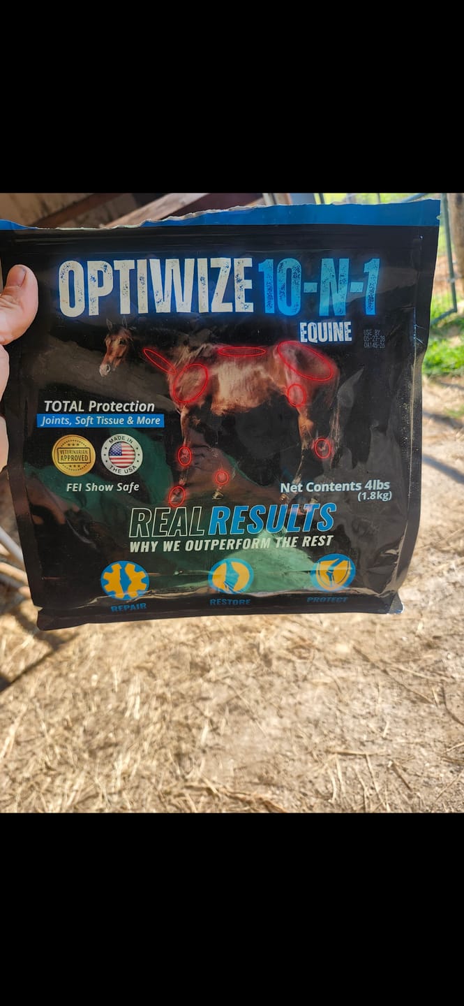 Customer photo review of OptiWize Collagen +Plus Horse Joint Supplement
