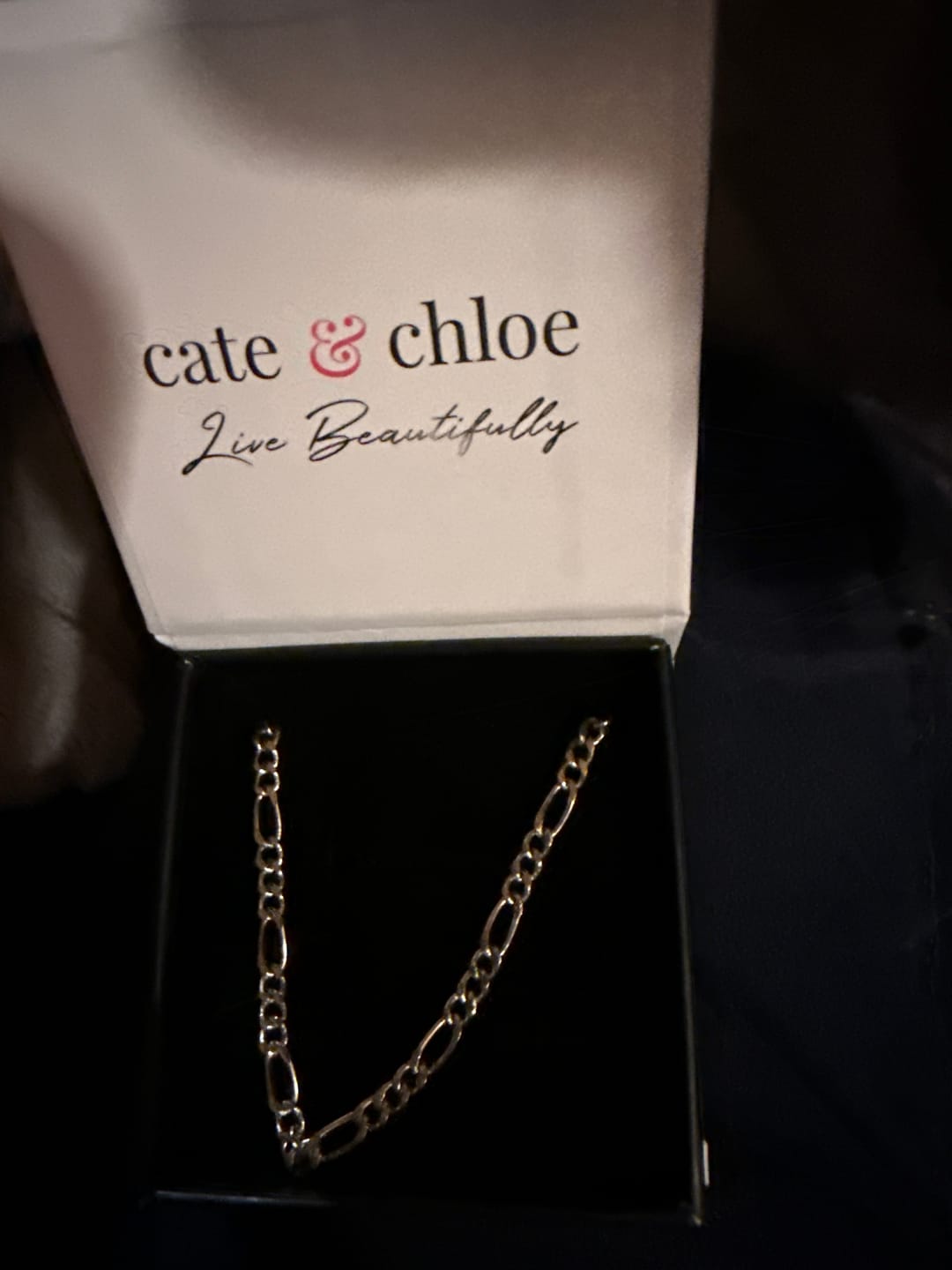 Customer photo review of Lainey 18k White Gold Plated Stacking Necklace Chain