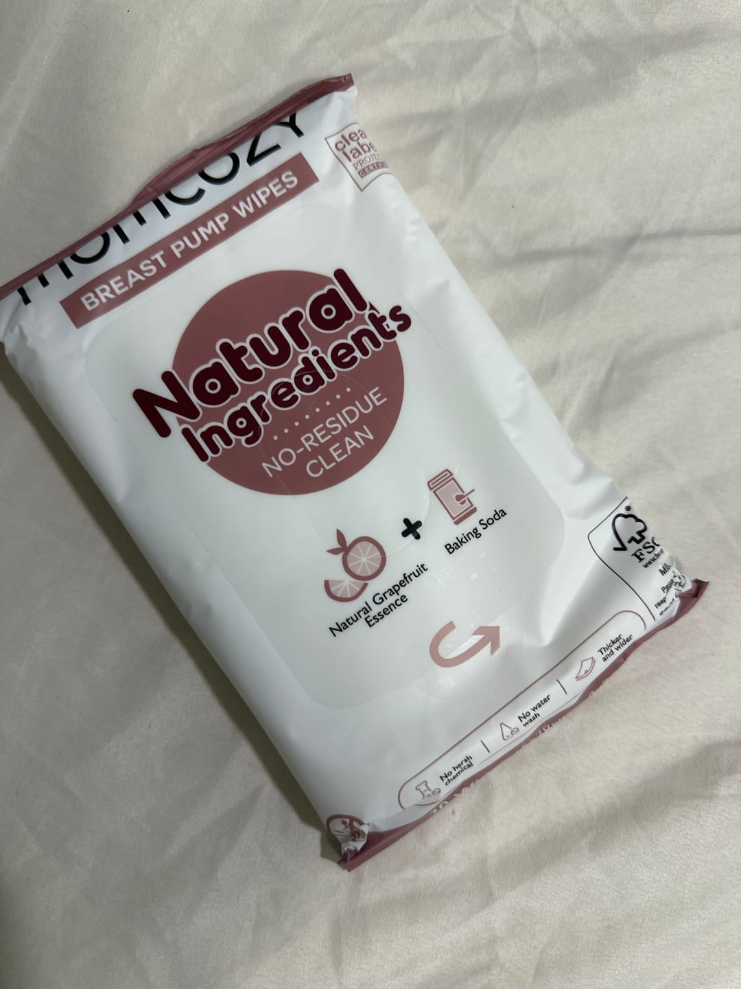 Customer photo review of Momcozy Natural Breast Pump Cleaning Wipes - 30 Count